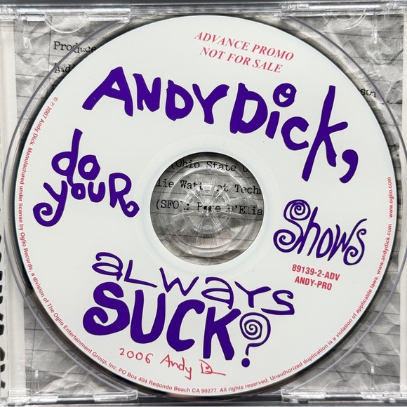 Andy Dick – Do Your Shows Always Suck? (2006) Promo CD – Oglio Comedy – Rare - Picture 1 of 8